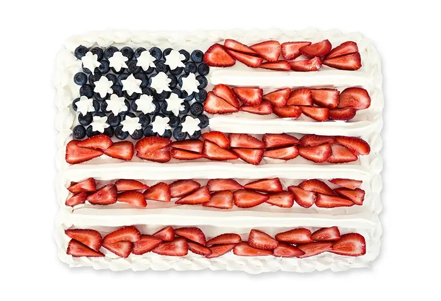 Independence Day Red, White and Blue Strawberry Cake