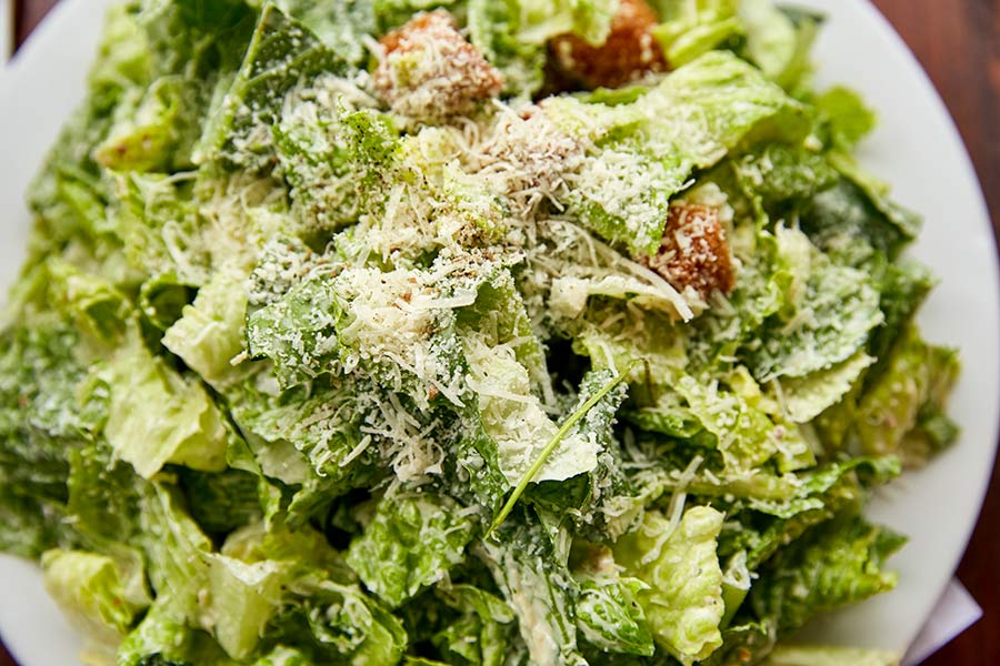Caesar Salad Topped with Cheese
