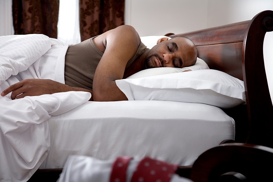 male sleeping, sleep and weight loss